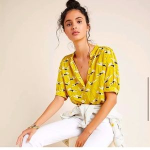 Emily Isabella for Anthropologie Trapeze Print Blouse